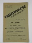 COLOMBANI Pierre L.,Controverse cahier libres d'études sociales n° 8 février-mars 1934. La vérité sur la Franc-Maçonnerie et les préjugés anti-maçons.