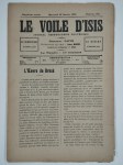 PAPUS (Gérard Encausse) (ss. La dir. de),Le voile d'Isis n°186. Cinquième année. 16 janvier 1895.
