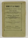 PELADAN Adrien,Rome et la France. Almanach pour 1878.