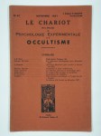 Collectif,Le chariot. Revue mensuelle de psychologie expérimentale et d'occultisme. N° 87. Novembre 1937. 9ème année.