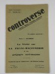 COLOMBANI Pierre L.,Controverse cahier libres d'études sociales n° 8 février-mars 1934. La vérité sur la Franc-Maçonnerie et les préjugés anti-maçons.