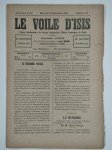 PAPUS (Gérard Encausse) (ss. La dir. de),Le voile d'Isis n°141. Quatrième année. Mercredi 20 décembre 1893.