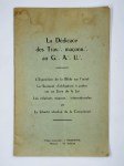 ANONYME,La dédicace des trav:. maçonn:. au G:. A:. U:. L'exposition de la bible sur l'autel. Le serment d'obligation à prêter sur le livre de la loi. Les relations maçonn:. internationales et la liberté absolue de conscience.
